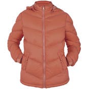 Women's Plus Size Full Zip Puffer Jackets - 1X-3X, Pink