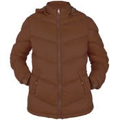 Women's Plus Size Full Zip Puffer Jackets - 1X-3X, Camel