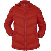 Women's Plus Size Full Zip Puffer Jackets - 1X-3X, Burgundy
