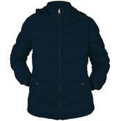 Women's Plus Size Full Zip Puffer Jackets - 1X-3X, Navy