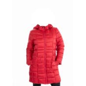 Women's Plus Size 3/4 Puffer Jackets - Red, 1X-3X