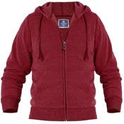 Men's Full Zip Fleece Hoodies - Wine, S-2X