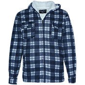 Men's Plus Size Fleece Jackets - 3X-5X, Navy Plaid, Hooded