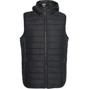 Men's Full Zip Puffer Vests - S-2X, Black, Zip Pockets