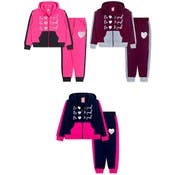 Girls' Fleece Warm Up Sets - 2 Piece, 3 Color Combos, 4-6X