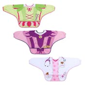 Baby Bib Smocks - Pink, Food & Fun Characters, with Sleeves