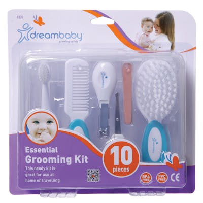 Baby Essential Grooming Kits - Aqua, 10 Pieces