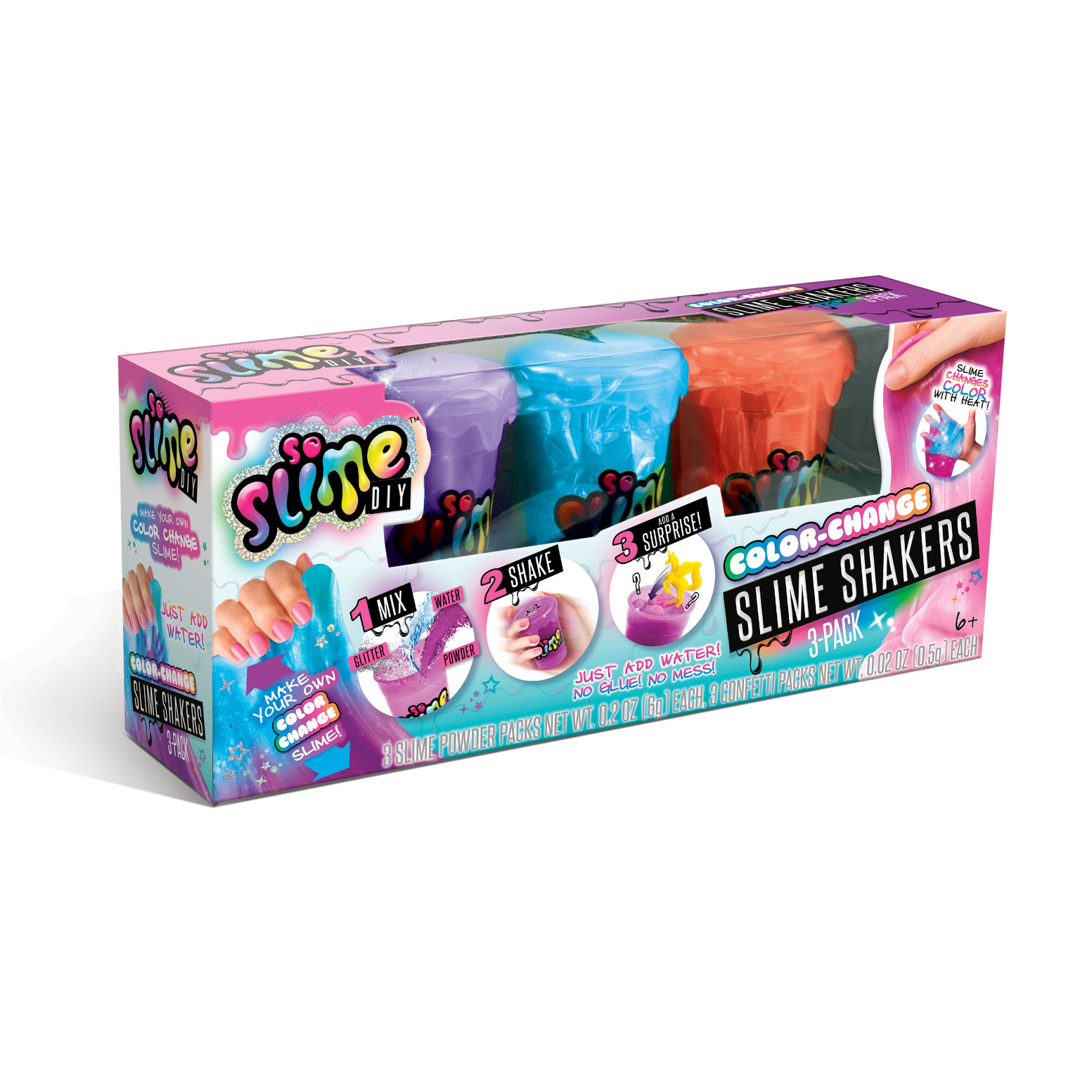 DIY Color Changing Slime Shaker Kits - 3 Pack, Assorted