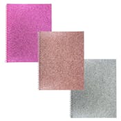 1-Subject Glitter Notebooks, Assorted