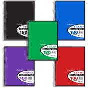 5 Subject Spiral Notebooks - College Ruled, 180 Sheets, 5 Colors