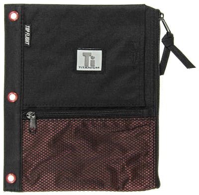 Zipper Pencil Pouch w/ 4 Pockets, Assorted