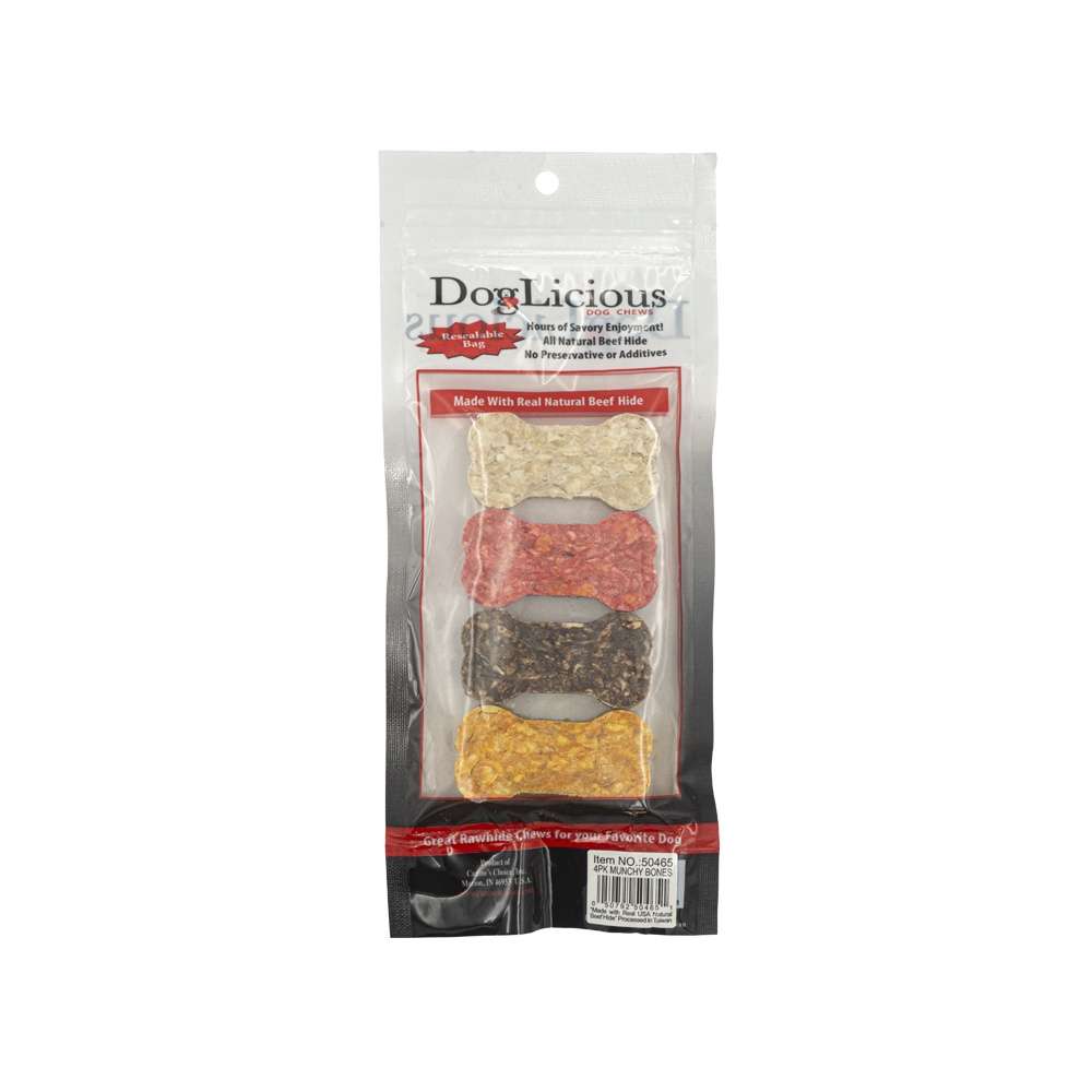 Colored Dog Bone Chews - 4 Pack