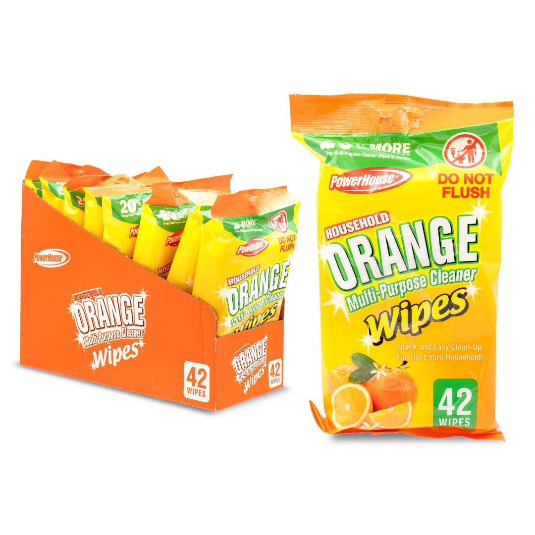 PowerHouse Multi-Purpose Orange Cleaner Wipes