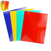 Glossy 2-Pocket Folders - Assorted, 3 Prongs