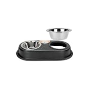 Stainless Steel Double Pet Bowls, Black, 8oz