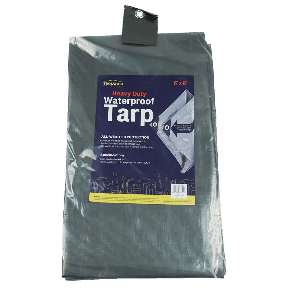 Heavy Duty Tarp, Silver - 6' x 8'