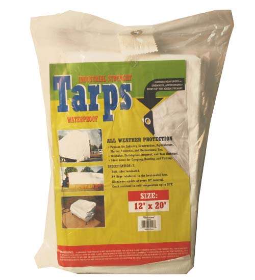 Heavy Duty Tarp, White - 12' x 20'