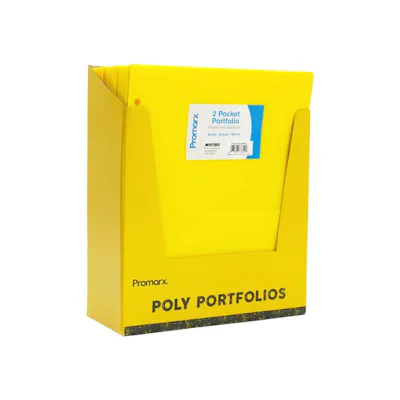 2 Pocket Poly Portfolios - Yellow