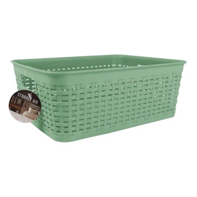 Medium Plastic Storage Baskets - Mint