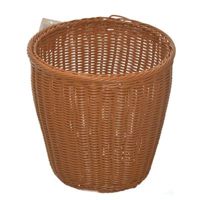 Plastic Basket Trash Bins - Brown