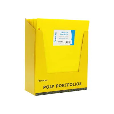 2 Pocket Poly Portfolios - Yellow
