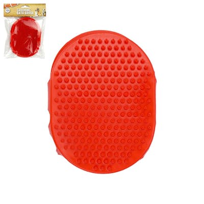 Pet Silicone Grooming Bath Brush, Red