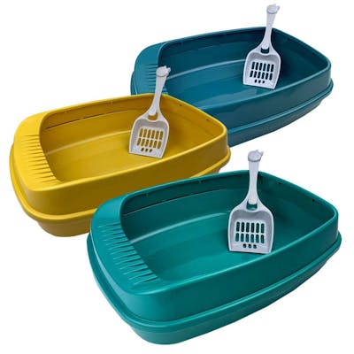 Cat Litter Box with Scoop, Assorted Colors