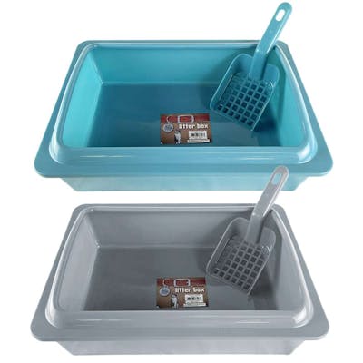 Pet Cat Litter Box with Scoop, Assorted