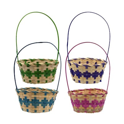 Round Easter Baskets, Assorted - 8"x4"