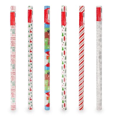 Christmas Gift Wrap, 6 Designs - 40 Square Feet Per Roll