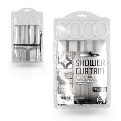 Shower Curtains - Black/Gray, 70" x 70"