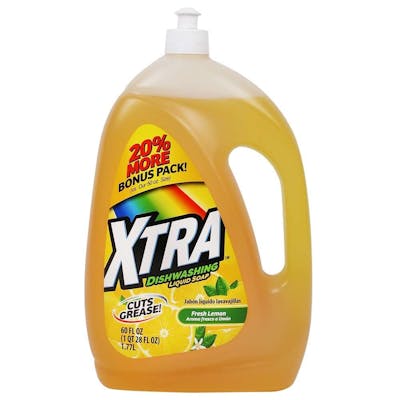 XTRA Dish Detergent, Lemon, 60oz.