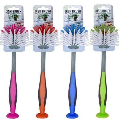 Bonita Home Plastic Suction Dish Brushes, Assorted
