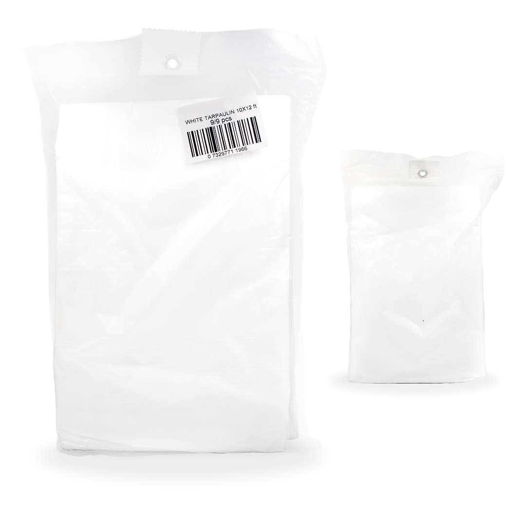 Heavy Duty Tarp, White - 10' x 12'