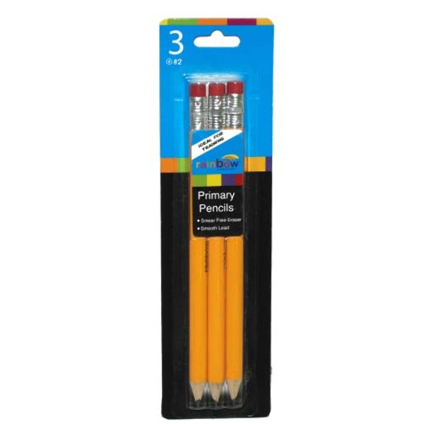 Wholesale Jumbo 2 Pencils 3 Pack, Yellow, PreSharpened