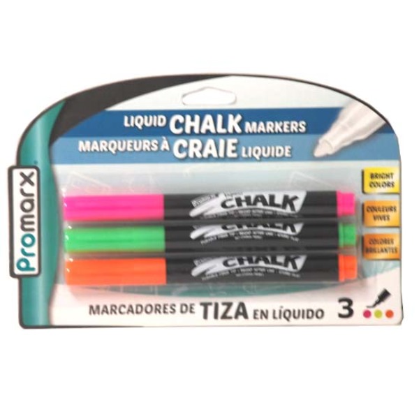 Chalk Markers, Assorted Colors, 3-Pk.