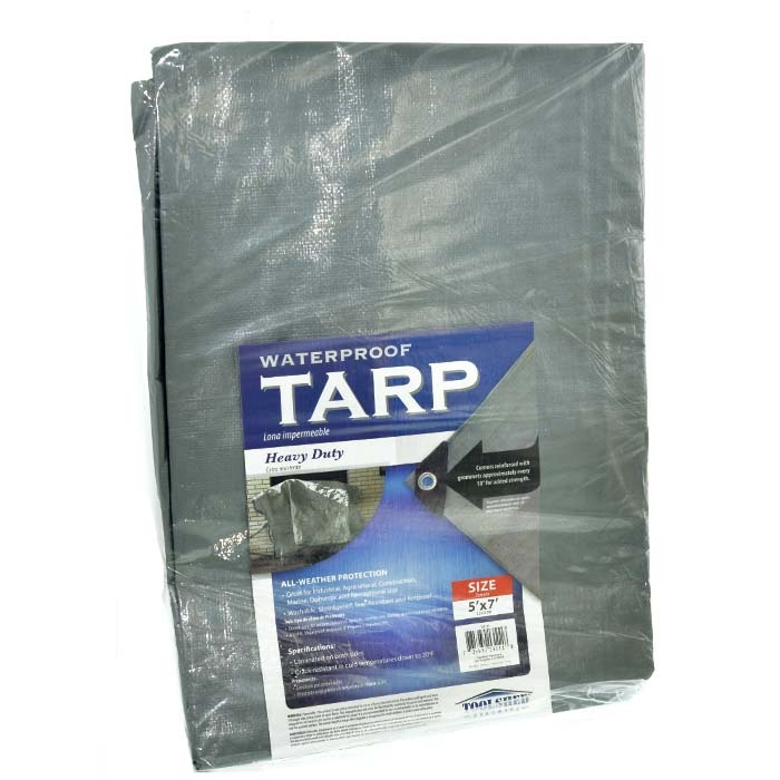 Heavy Duty Tarp - Silver  Waterproof  5' x 7'