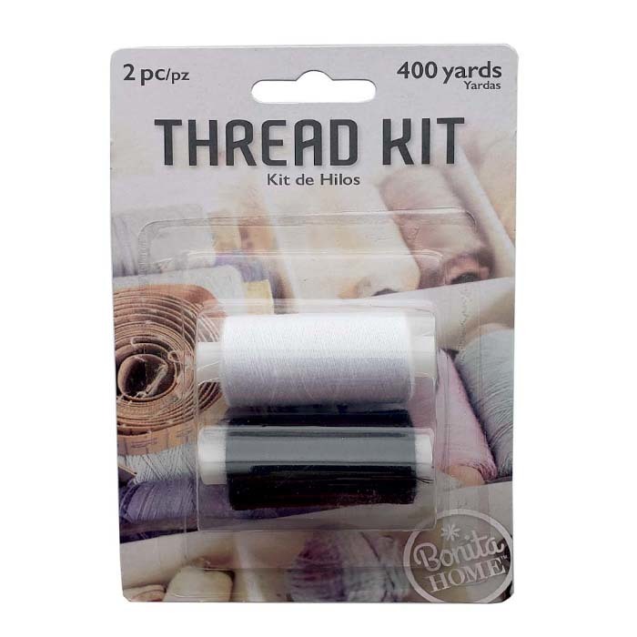 Thread Kit Black & White - 400yds, 2 Pack