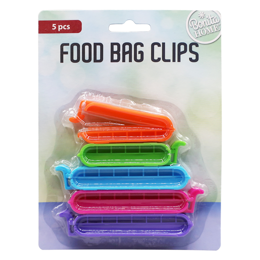 Wholesale Bag Clips - 5 Pieces, Assorted Colors, Large, Small