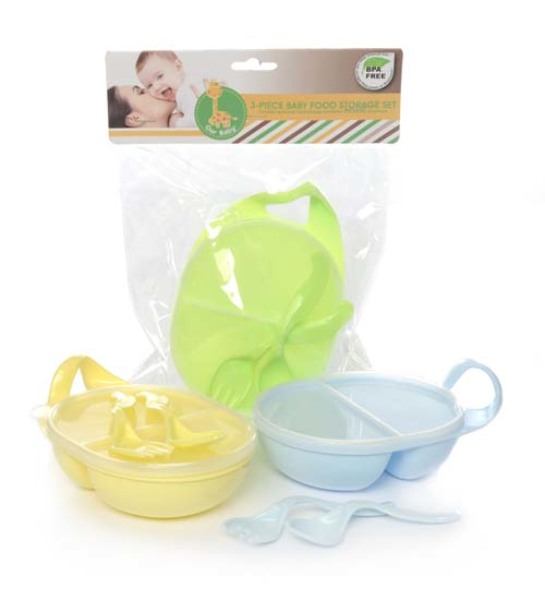 Wholesale Baby Food Storage Sets Assorted Colors, 3 Pieces