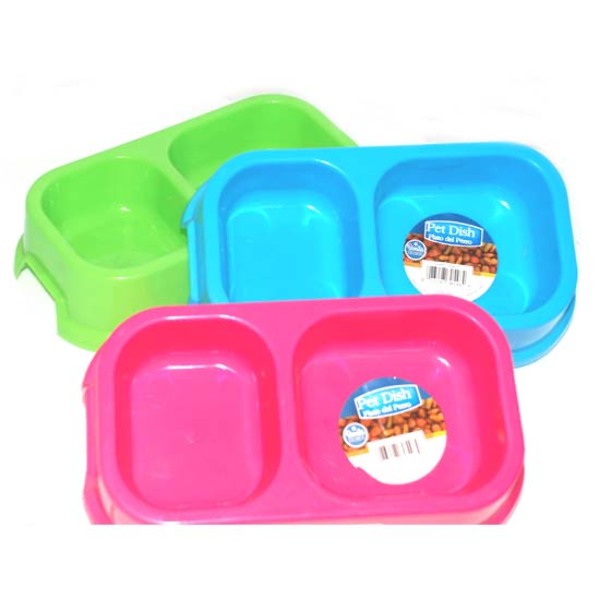 colorful plastic dog bowls