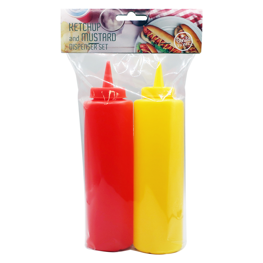 Wholesale Ketchup & Mustard Bottles Red, Yellow, 2 Pieces