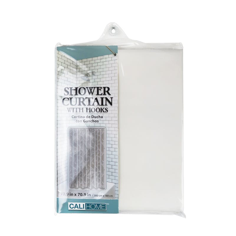 Beige Home Shower Curtain & Hooks 70