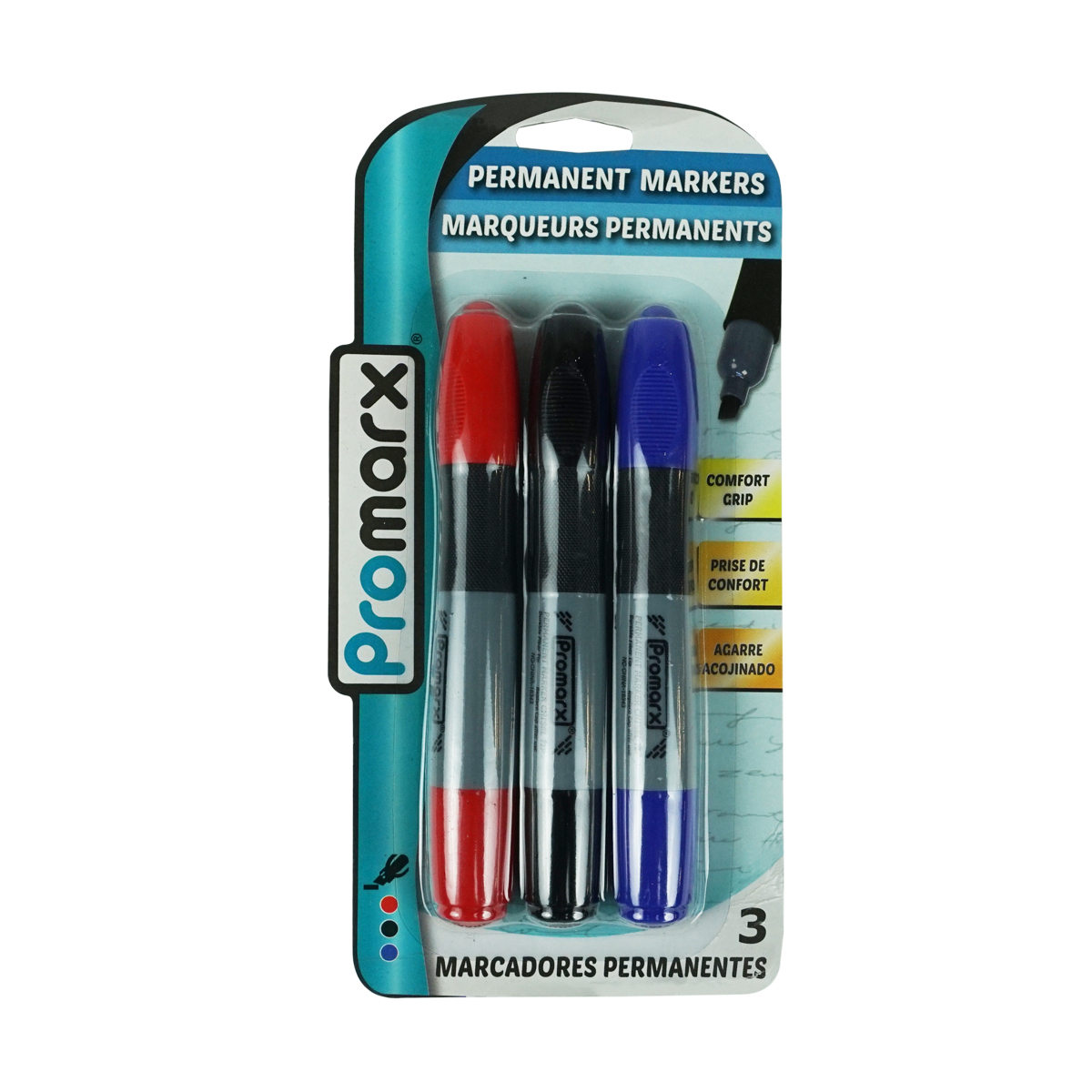 Chisel Tip Jumbo Assorted Color Permanent Marker (3/Pack)