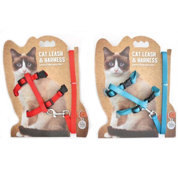 Wholesale Cat Leash & Harness Sets Assorted, Two Piece, 56"