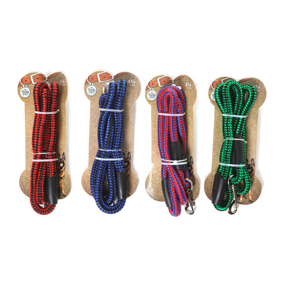 Wholesale Dog Leashes Rope, Assorted Colors, Dring, 47"