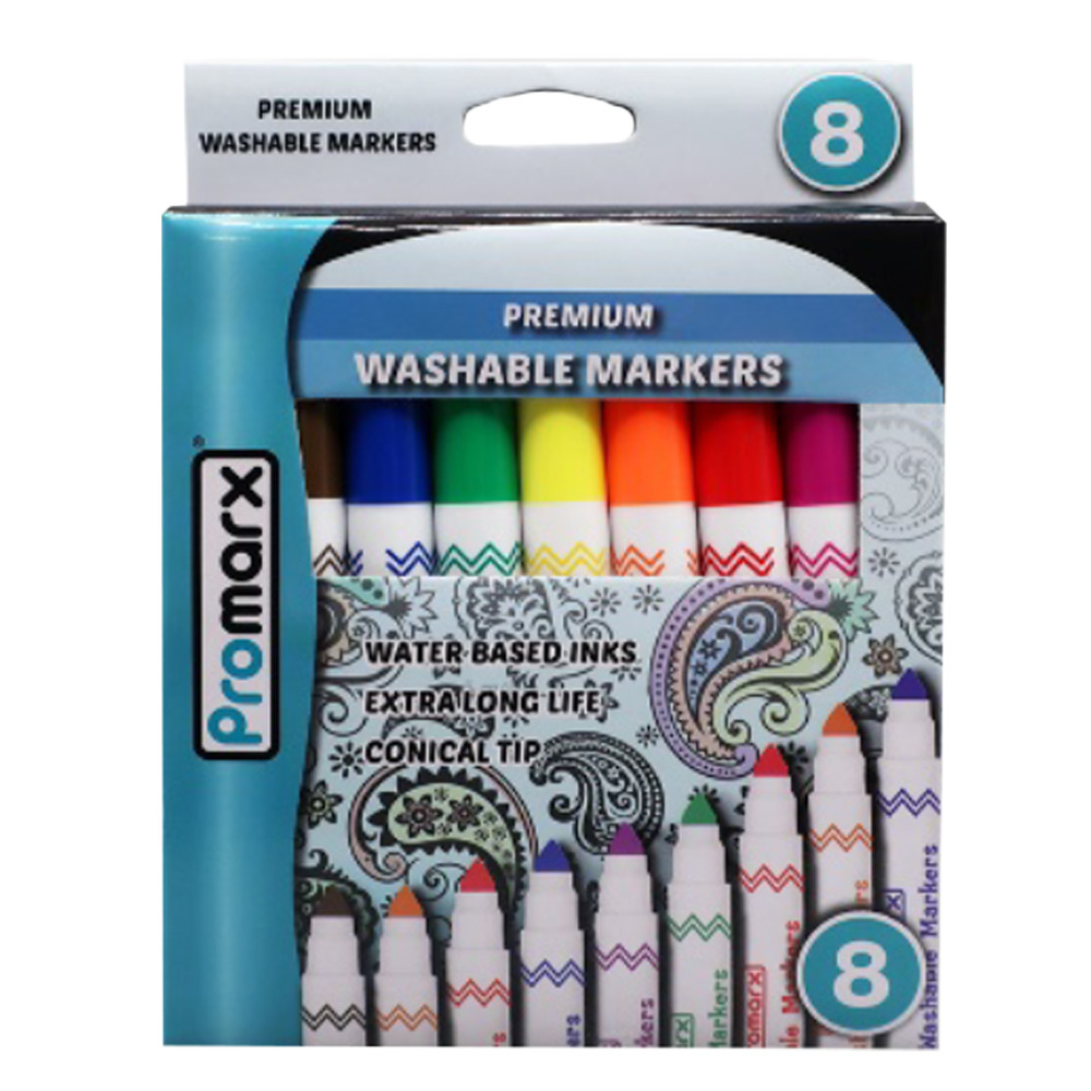 School Smart Washable Marker Classroom Pack, Conical Tip, Assorted Colors,  Pack of 200