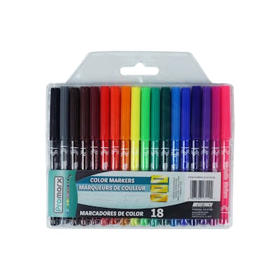 Wholesale Markers - Assorted Colors, 18 Pack, Washable