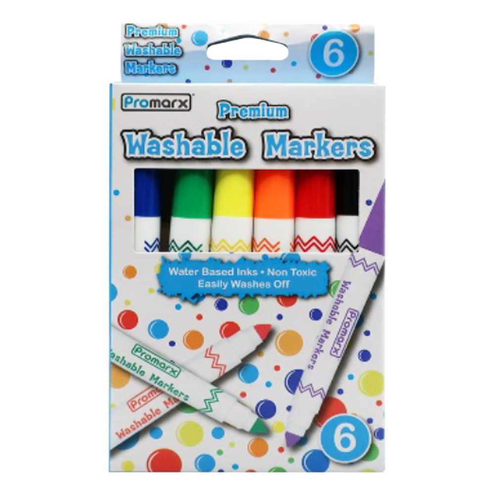 Wholesale Classic Rainbow Markers 6 Pack, Washable