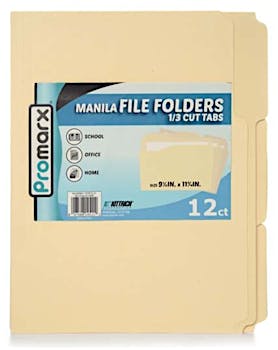 Pen+Gear Letter Size 12 Pocket Organizer, White File Folders 